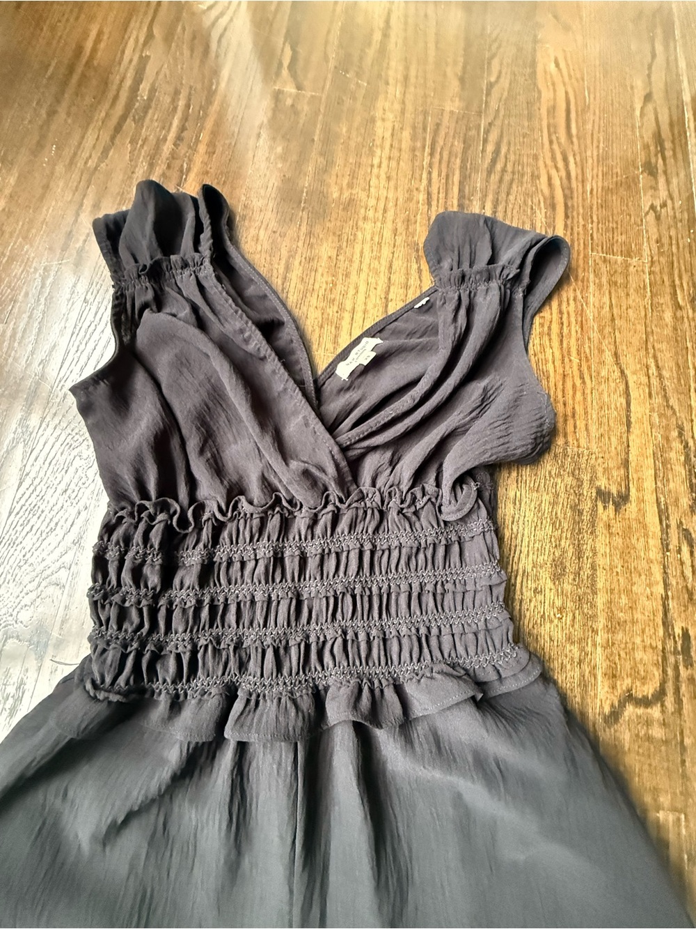Max Studio Black Sleeveless Dress with Smocked Waist